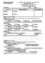 Đề và đáp án kiểm tra định kì học kì I Lịch sử và Địa lí lớp 4 - Năm học 2016-2017 - Trường Tiểu học Lê Lợi